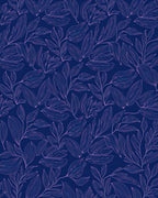 Delicate Blue Floral Line Art Rug