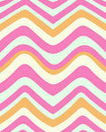 Retro Wavy Pink Orange Stripes Rug