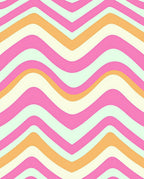 Retro Wavy Pink Orange Stripes Rug