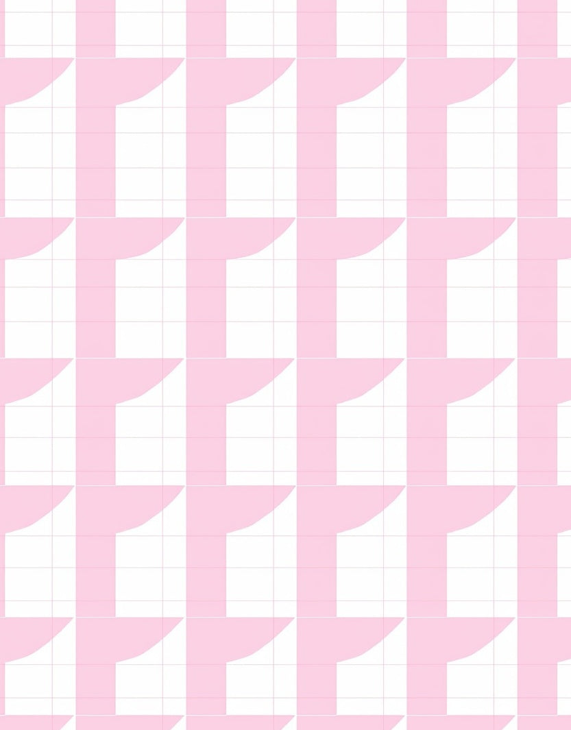 Pastel Pink Minimal 3D Grid Rug