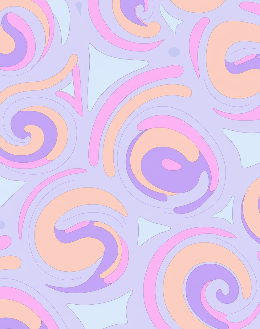 Pastel Swirl Pattern Rug