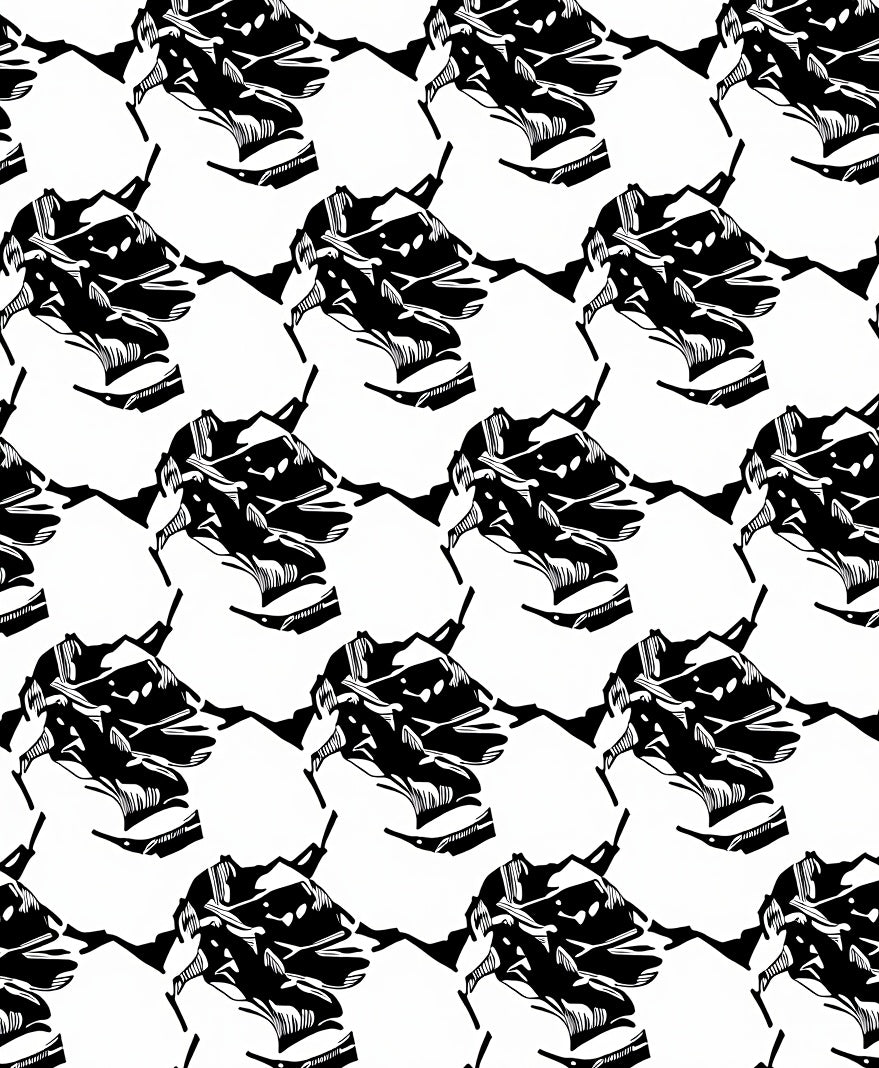 Bold Abstract Black White Pattern Rug