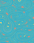 Aqua Swirls Waves Pattern Rug