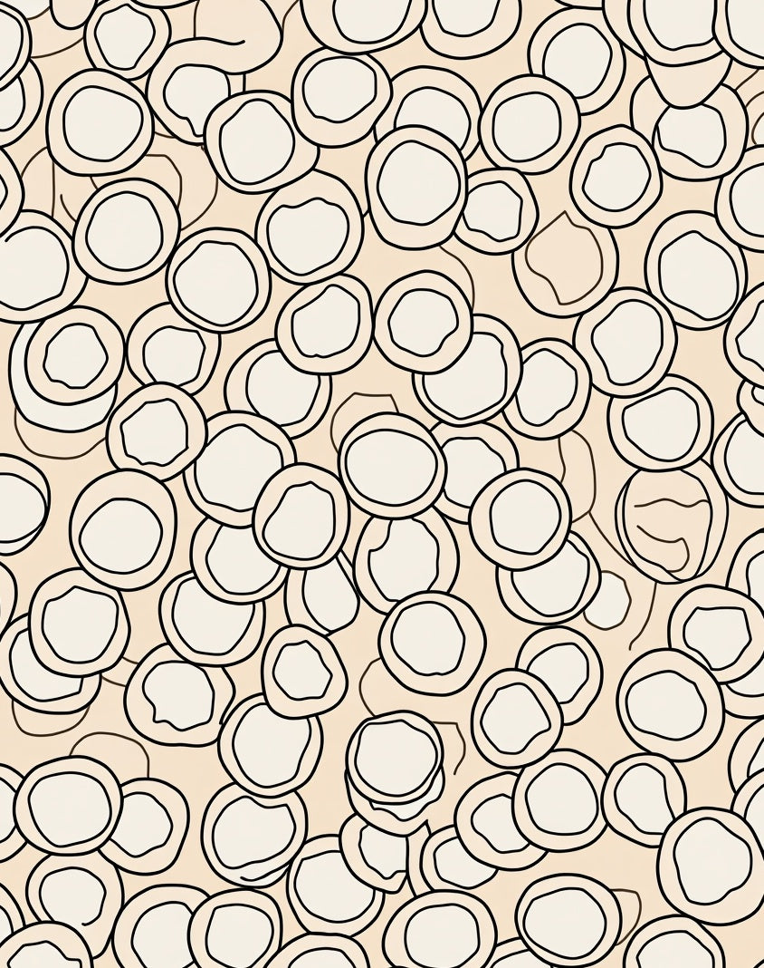 Abstract Circle Pattern with Outline Design Rug