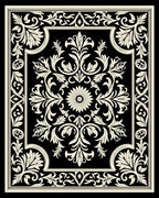 Classic Floral Symmetry On Black Rug