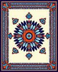 Bold Floral Sunburst Pattern Rug