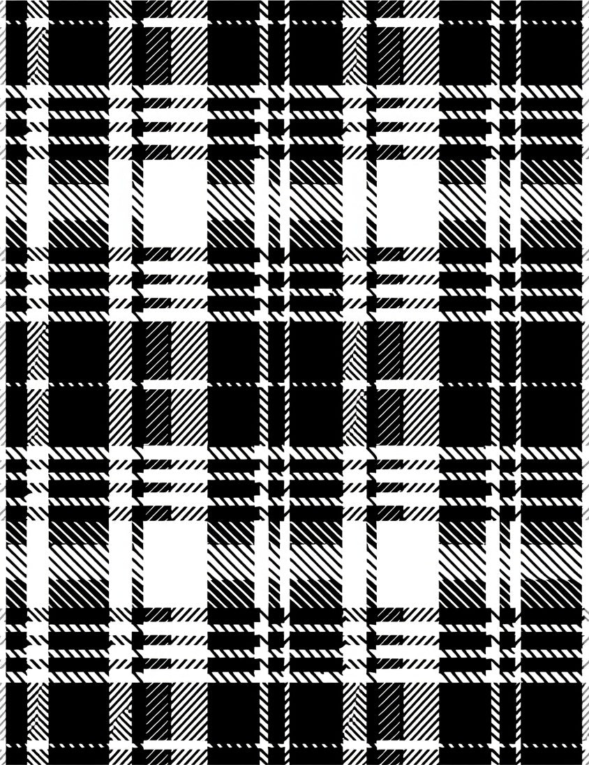 Classic Black White Plaid Pattern Rug