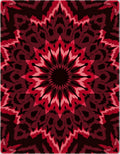 Red Mandala Patterned Textured Rug