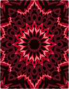 Red Mandala Patterned Textured Rug