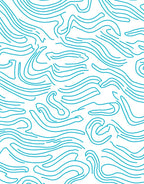 Abstract Swirls Blue Line Design Rug
