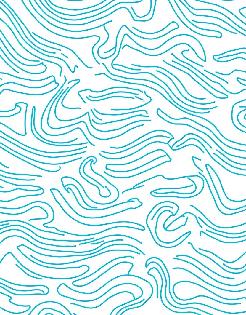 Abstract Swirls Blue Line Design Rug