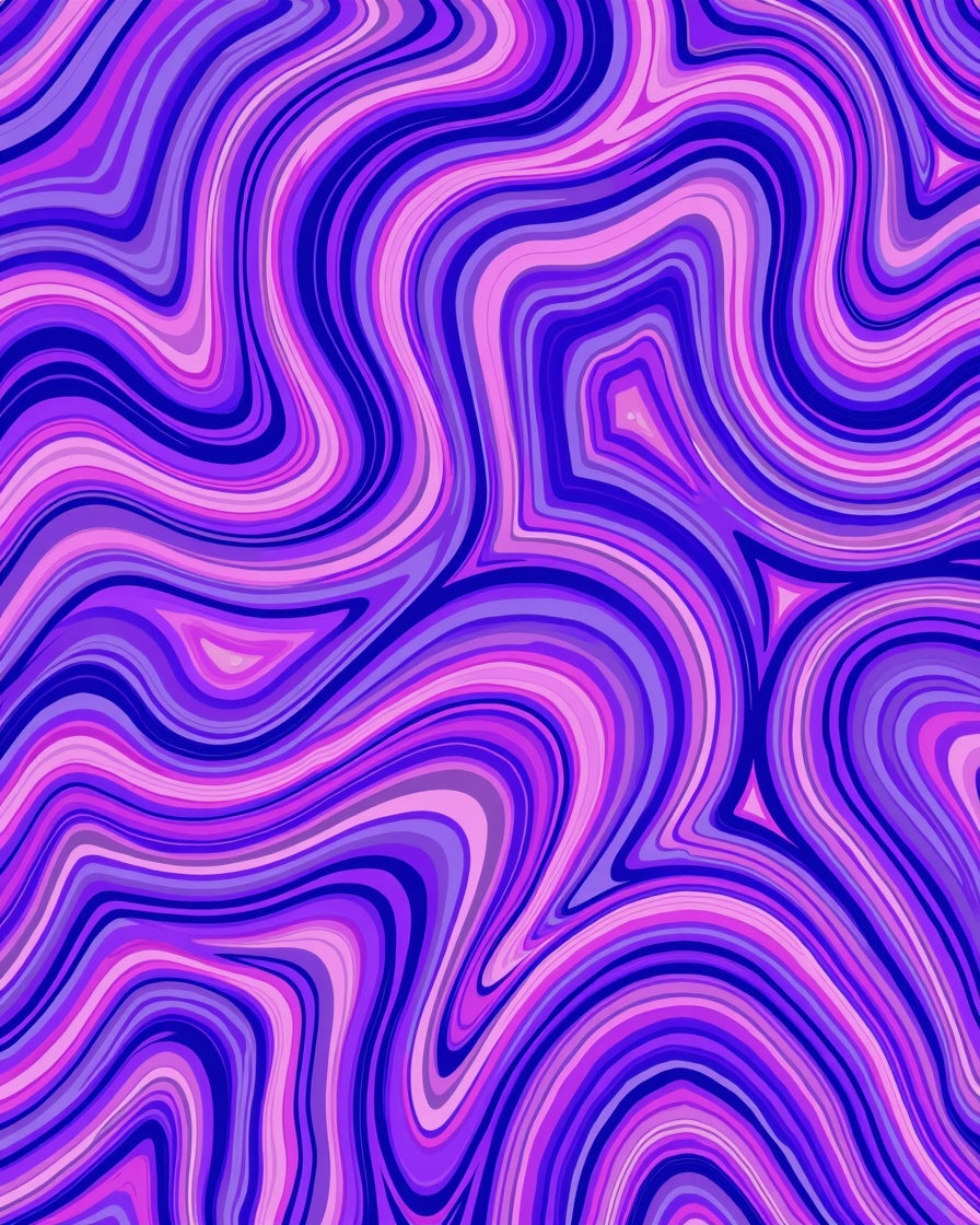 Abstract Wavy Purple Pink Hues Design Rug