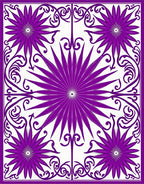 Floral Starburst Scroll Pattern Rug