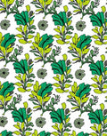 Bold Green Leafy Floral Pattern Rug