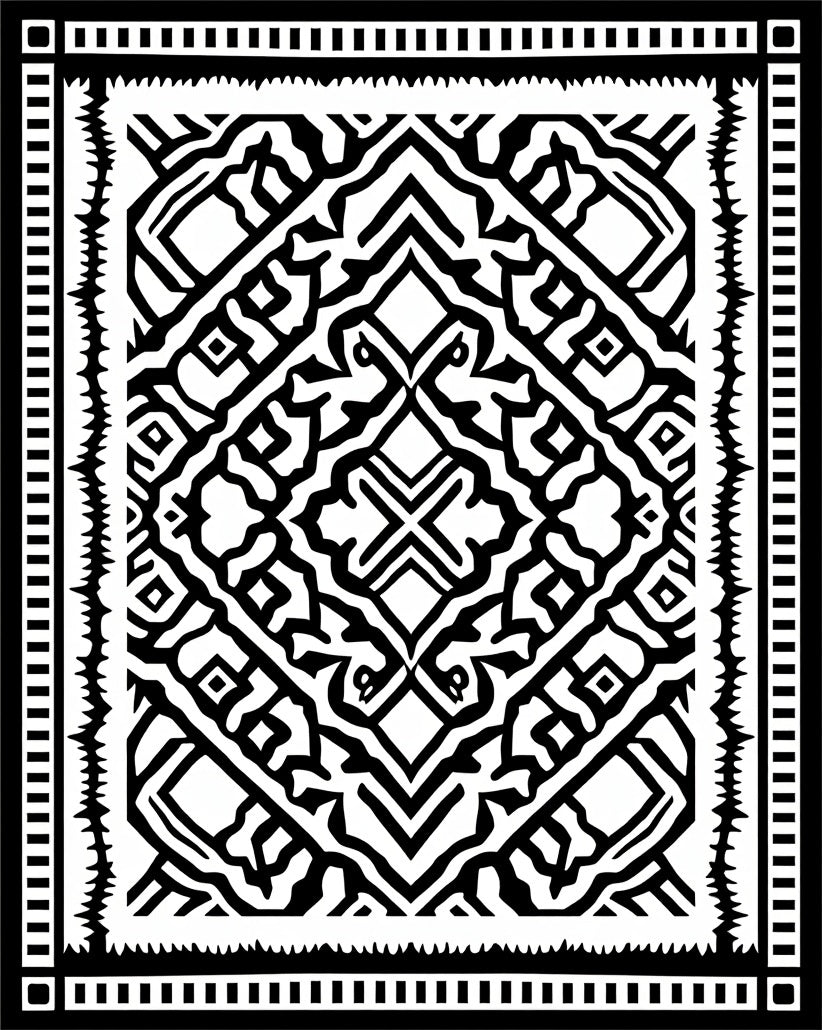 Monochromatic Linear Abstract Geometric Rug