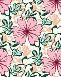 Pink Floral Vine Pattern Rug