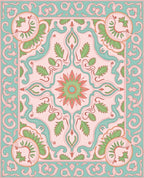 Elegant Floral Swirls Pattern Rug