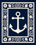 Nautical Anchor Ornamented Rope Design Rug