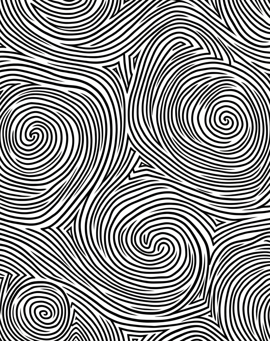 Bold Swirling Lines Pattern Rug
