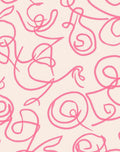 Pink Abstract Scribble Design Rug