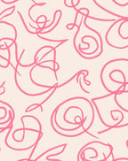 Pink Abstract Scribble Design Rug