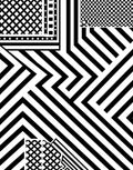 Bold Geometric Diagonal Black White Design Rug