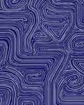 Abstract Navy White Flowing Lines Rug