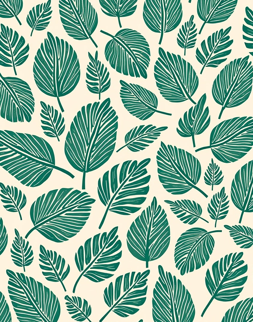 Green Leaf Pattern Design Rug