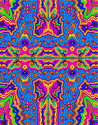 Psychedelic Swirl Floral Abstract Design Rug