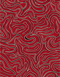Crimson Abstract Swirl Pattern Rug