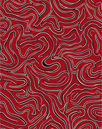 Crimson Abstract Swirl Pattern Rug