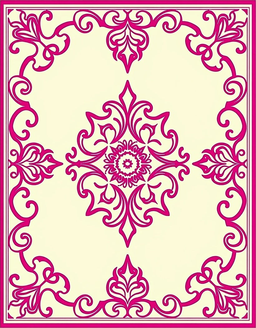 Ornate Floral Vines Pattern Design Rug