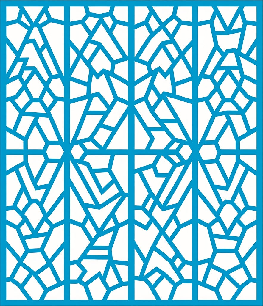 Geometric Blue Abstract Pattern Rug