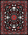 Ombre Skull Gothic Rose Medallion Rug