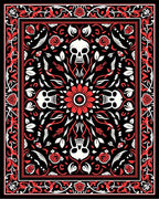 Ombre Skull Gothic Rose Medallion Rug