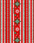 Red White Green Starburst Striped Rug