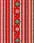 Red White Green Starburst Striped Rug