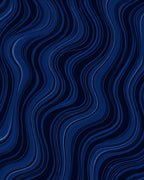 Deep Blue Wavy Line Art Rug