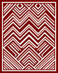 Geometric Patterned Crimson Zigzag Style Rug