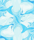 Whale Tail Abstract Ocean Pattern Rug