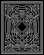 Futuristic Geometric Circuit Pattern Rug