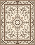Elaborate Baroque Floral Scrollwork Rug