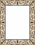 Ornate Floral Vines Cream Brown Rug