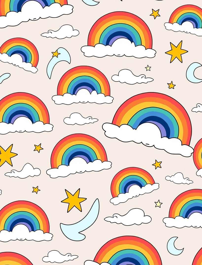 Colorful Rainbow Star Pattern Rug