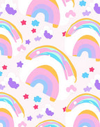 Pastel Rainbow Cloud Star Pattern Rug