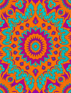Groovy Abstract Floral Mandala Rug