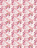 Whimsical Pink Abstract Face Pattern Rug
