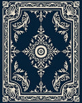 Elegant Floral Mandala Frame Rug