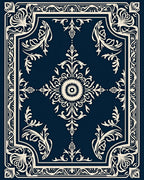 Elegant Floral Mandala Frame Rug