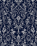 Elegant White Floral Damask Pattern Rug